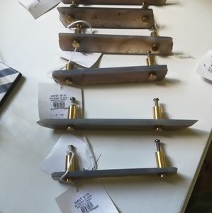 SIX (6) West Elm Agate & brass 4" on center pulls
